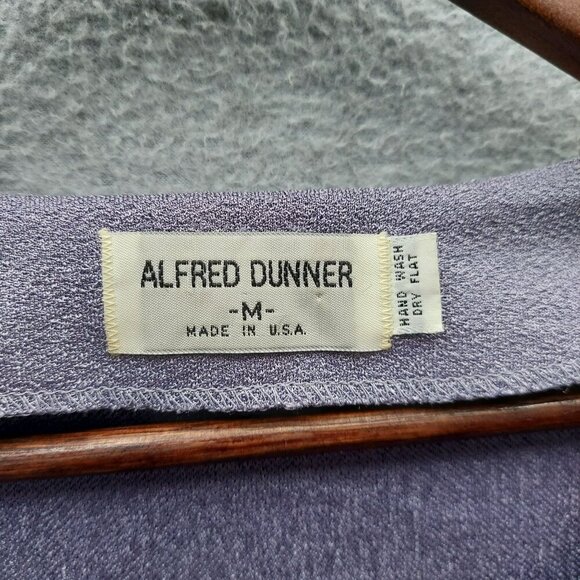 Alfred Dunner Womens Short-Sleeve Purple & Black V-Neck Top M - Picture 2 of 3